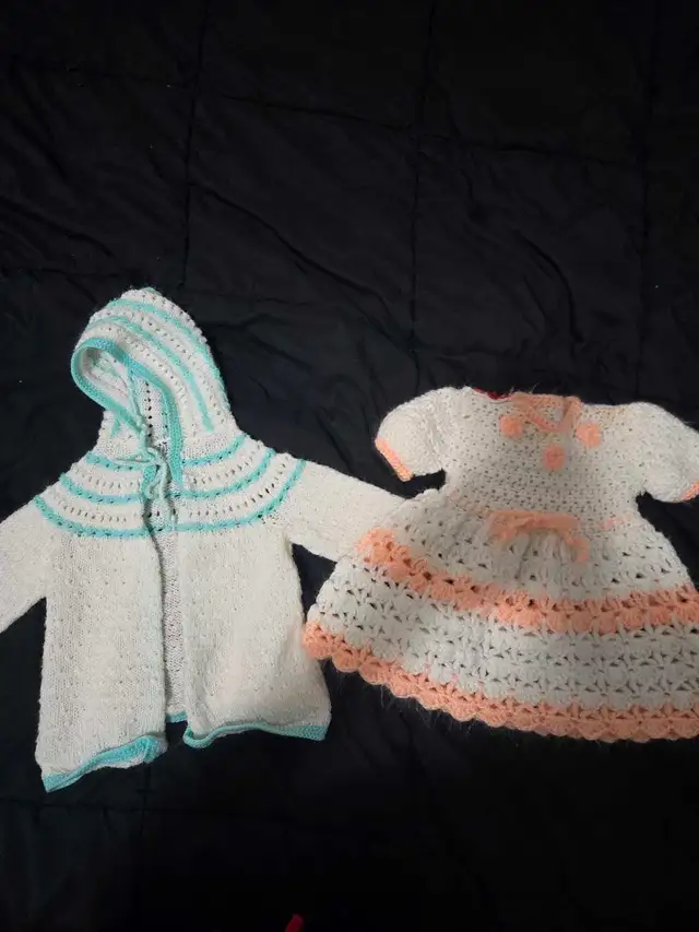 Handmade Baby Sweater and Dress Set