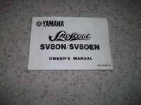 1988  Yamaha  SnoScoot  SV80/SV80EN  Original Owner's Manual