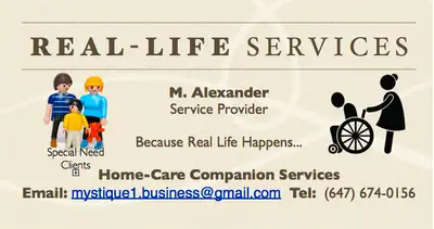 REAL-LIFE Services (Companion Sitter/Helper for Elderly & Kids), View more