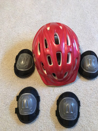 Boys toddler size helmet, knee and elbow pad set