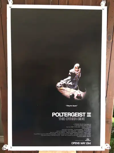 “POLTERGEIST II” (1986) One Sheet Poster 27x41 Jobeth Williams, Craig T Nelson, Heather O’Rourke Rol...
