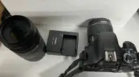 Canon T3i DSLR camera + 18-55 IS II + 75-300 III + bag