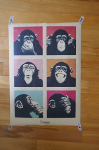 Affiche / Poster pop-art portraits chimpanzé