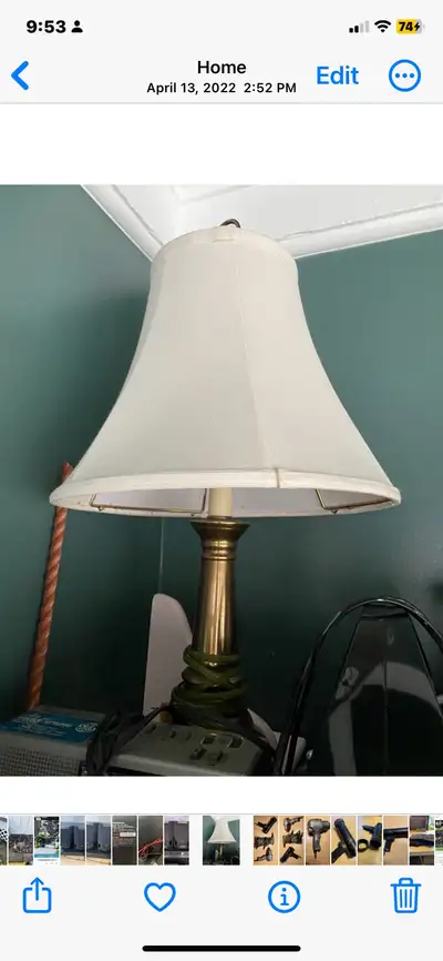 Beautiful brass lamp with lightbulb ready to go, View more