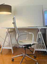 Ikea Desk, Trestle legs & Structube Chair