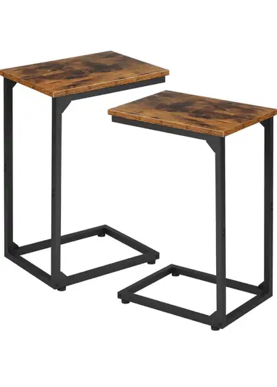 C Shaped End Table Set of 2, Side Tables for Sofa, Couch Table f, View more