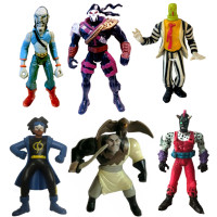 6 figurines héros - Beetlejuice, GI JOE Extreme Iron Klaw etc