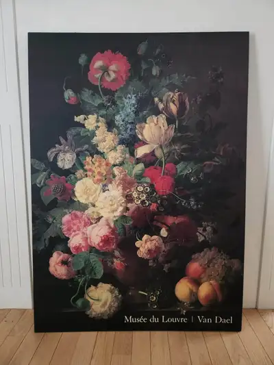Très grand panneau Musée du Louvre Van Dael 38 pouces 3/4 x 54, View more
