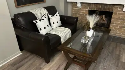 Ashley Leather Loveseat, View more