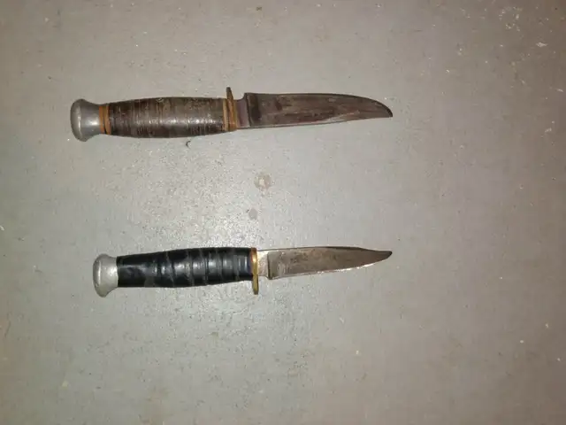 Vintage hunting knife, $50 for both knives