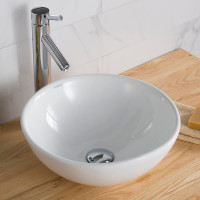 Kraus KCV-141 White Round Ceramic Bathroom Sink - BRAND NEW