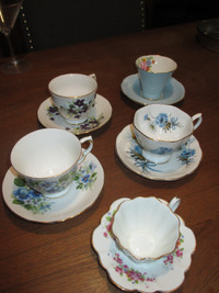 China tea-cups and matching saucers
