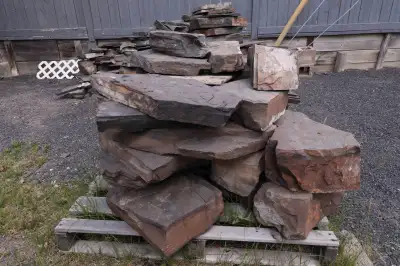 Rundle Rock, you pick $0.15 a lb. Some rocks 50 lbs. $ 00.25 a lb for flagstone over 30 lbs & large...