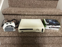 Xbox 360 console with games and accessories