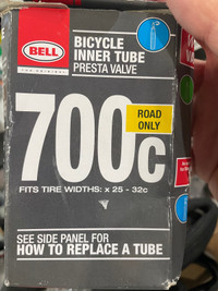 Bell bicycle inner tube presta valve 700c x25-32c