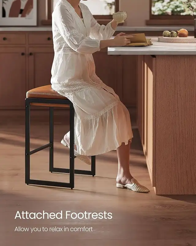 Kitchen Counter Stool, Synthetic Leather with Stitching, Mid-Cen in Chairs & Recliners in Markham / York Region - Image 10