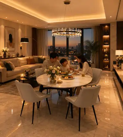  5 PC:Round to long extendable dining table + 4 dining chairs, View more