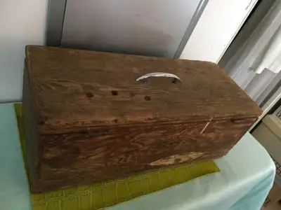 Vintage Wood Tool Box + Steel Insert, View more