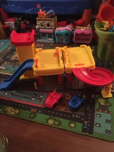 I have a Fisher Price Little People’s garage car ramp plus 2 cars. Asking $25 from a smoke free home...