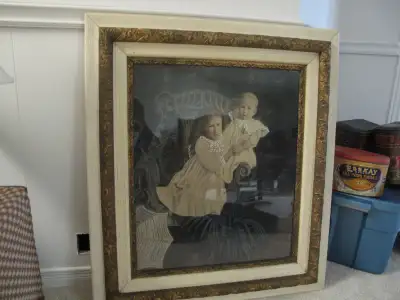 FRAMED VICTORIAN PORTRAIT - gorgeous, partially colourized, View more