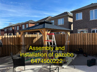 Assembly and installation of gazebo 