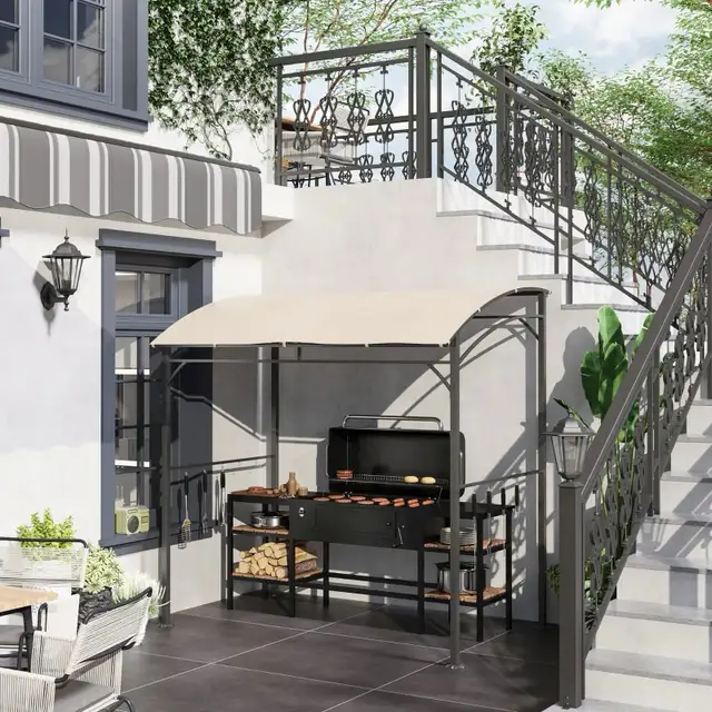 7' x 5' BBQ Grill Gazebo Tent, Garden Grill Canopy with Steel Fr in BBQs & Outdoor Cooking in Markham / York Region - Image 2