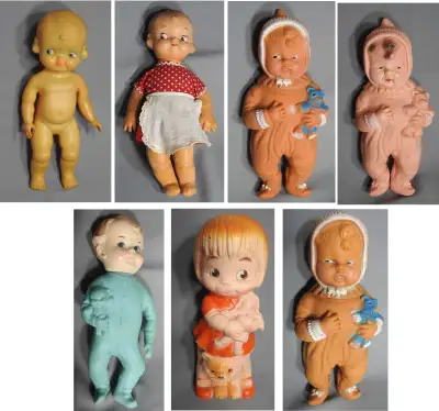 VINTAGE CANADA SQUEEZE RUBBER TOYS DOLLS FROM 1950'S, View more