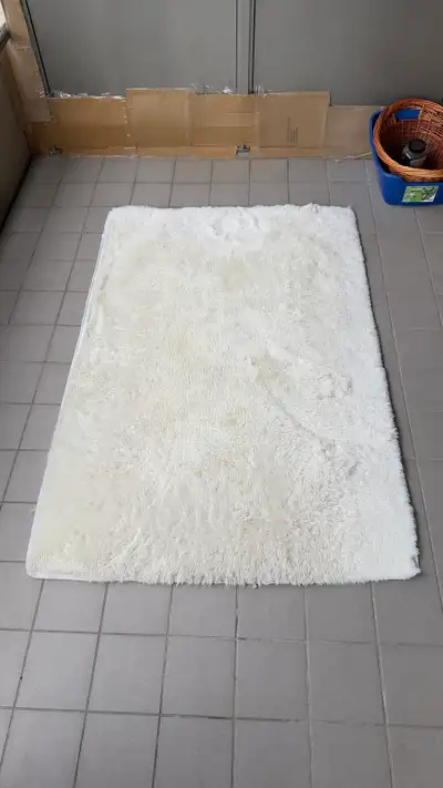 White Shaggy Area Rug, View more