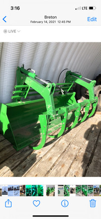 John Deere buckets and grapples bale forks 