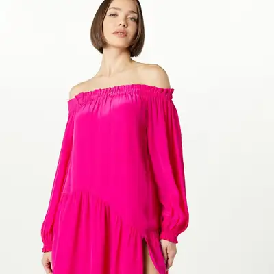 New womens Long Sleeve Convertible Strapless Tiered Maxi Dress-M, View more