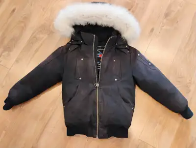 Authentic kids black Moose Knuckles Bomber Jacket. Size: kids small In great overall shape, shows li...