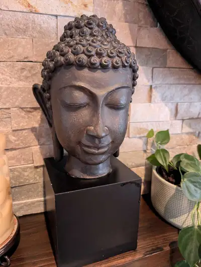 BUDDHA head 16" resin home decor, View more