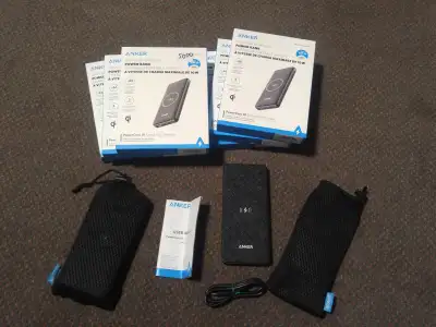These ANKER PowerCore III 10,000 mAh Wireless Portable Chargers with Qi-Certified 10W Wireless Charg...