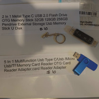 2 In 1 Metal Type C USB 2.0 Flash Drive OTG or 5 In 1 Multifunct