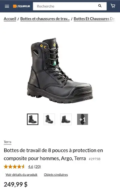 Bottes NEUVES de travail pour hommes, Argo, Terra, grandeur 10, View more