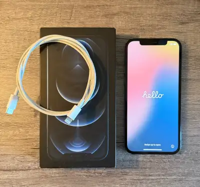 Selling my iPhone 12 Pro in Pacific Blue color with 128 GB of storage. Always used with a screen pro...