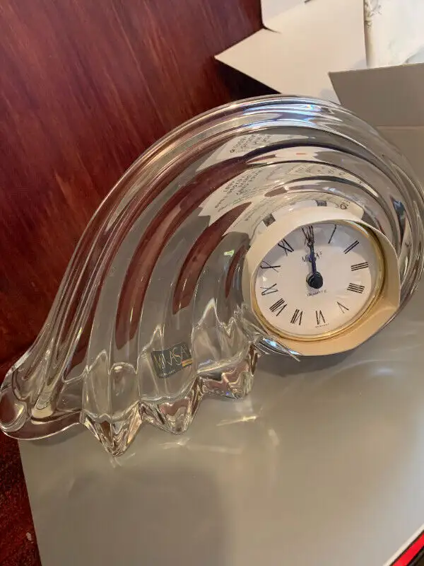 Vintage Mikasa Crystal Glass Clock63234654062465124