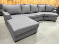 GREY LEATHER SECTIONAL COUCH SOFA FOR SALE! DELIVERY AVAILABLE!!