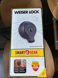 Weiser “Smart Scan” finger touch lock in a Venetian bronze.