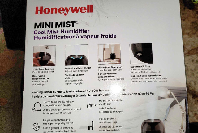 Honeywell Mini Mist Humidifier LIKE NEW in Heaters, Humidifiers & Dehumidifiers in Annapolis Valley - Image 2
