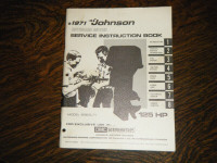Johnson 125 HP Outboard Motor Service Instruction Book 1971