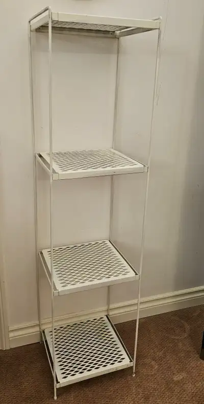 MCM WHITE 4 TIER SHELF MESH RETRO DISPLAY PLANT STAND BOOK SHELF, View more