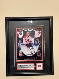14x18 Guy Lafleur signed framed picture authenticated 