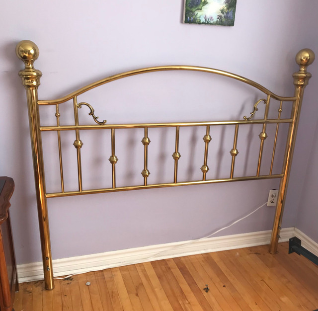 Beautiful Vintage Real Brass Headboard & Footboard dans Lits et matelas  à Longueuil/Rive Sud