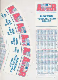 1992-MLB-All Star Punch Out AL-NL Fan Ballot Toronto-Canada x7