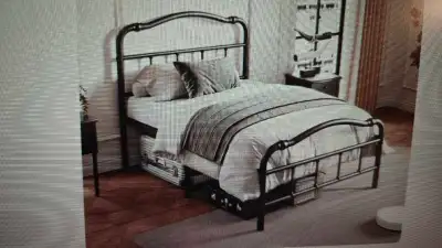 New Deluxe Twin Bed Frame & Mattress, unused, View more