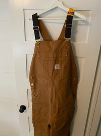 New Men's Carhartt Insulated Bib Overalls - Size Large
