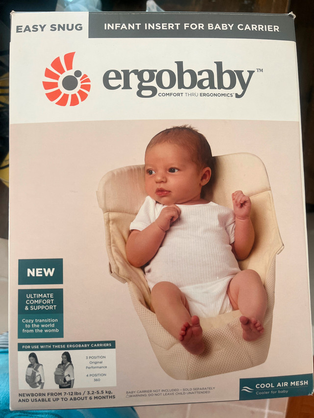 Ergo Baby Carrier and Newborn Insert in Strollers, Carriers & Car Seats in Strathcona County - Image 4