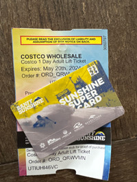 Sunshine ski pass and super card