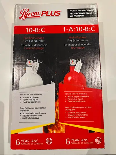 Set of 2 Brand New Fire Extinguishers: $45 (firm price) 10-B:C Kitchen/Garage 1-A:10-B:C Multi Purpo...
